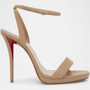 Christian Louboutin 120mm Miss Z Leather Ankle-Strap Sandals, Blush, women’s